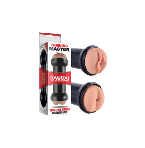 Training master double side stroker pussy and anus